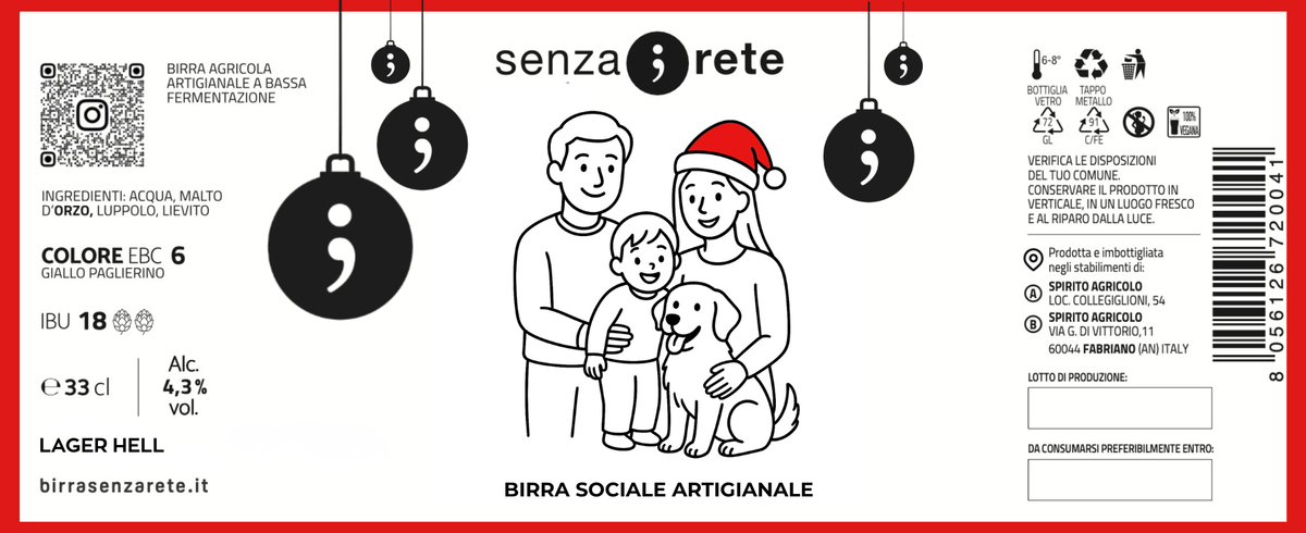 Etichetta personalizzata per Natale con il disegno di una famiglia